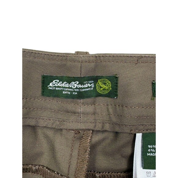 Eddie Bauer Shaw Stretch Cotton Chino Pants Mushroom Brown Straight Leg 12 - Picture 2 of 16